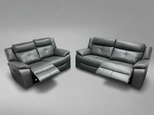 "Kingsbridge Benz" Leather Electric Recline 3 Seater & 2 Seater Bundle