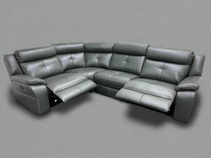 "Kingsbridge Benz" Leather Electric Recline Reversible Corner Sofa