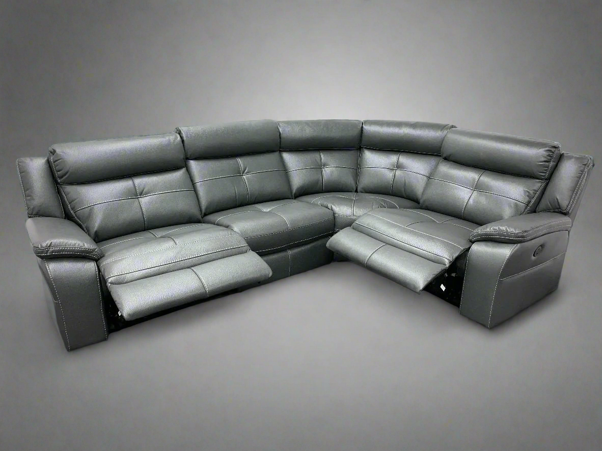 "Kingsbridge Benz" Leather Electric Recline Reversible Corner Sofa