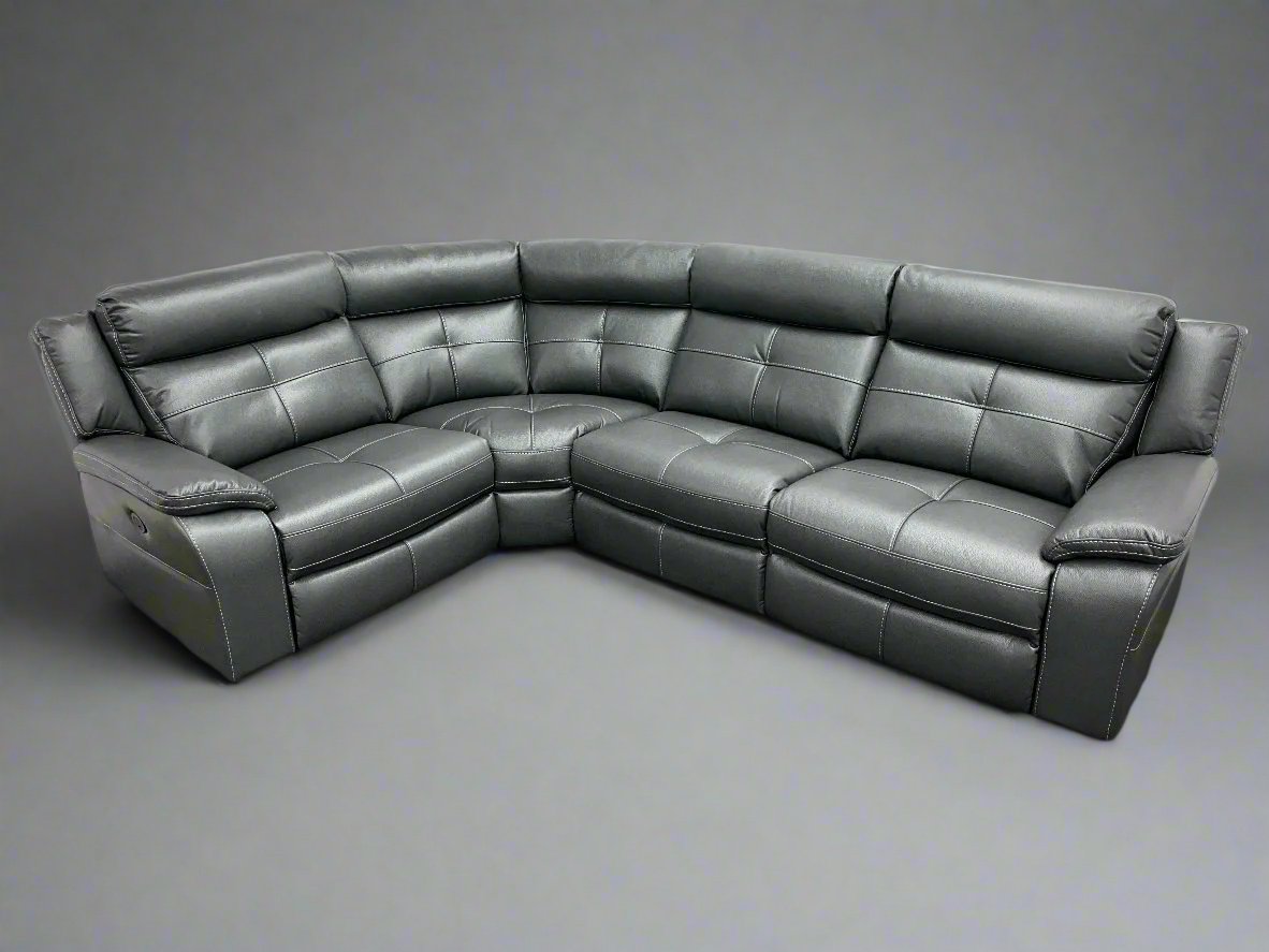 "Kingsbridge Benz" Leather Electric Recline Reversible Corner Sofa