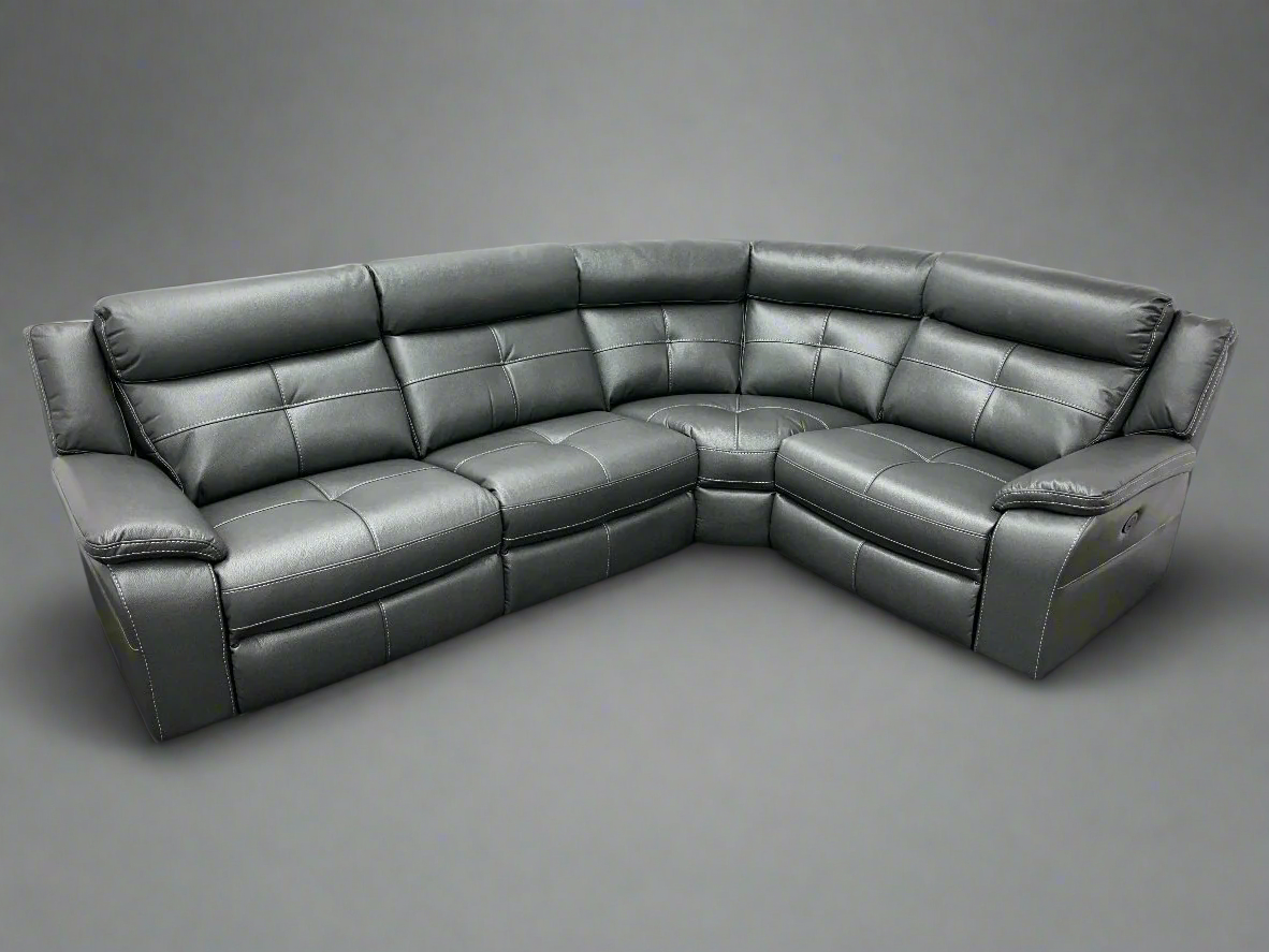 "Kingsbridge Benz" Leather Electric Recline Reversible Corner Sofa